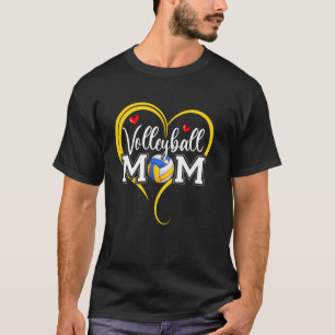 Lustige Volleyball-Mutter-Herz-Volleyball-Mama-Müt T-Shirt