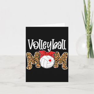 Lustige Volleyball-Mutter Leopard unordentlicher D Karte