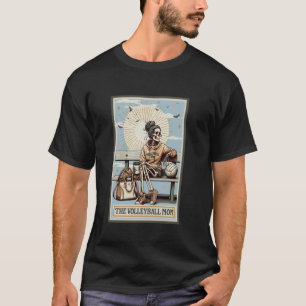 Lustige Volleyball-Mutter-Tarotkarte Skelett-Mutte T-Shirt