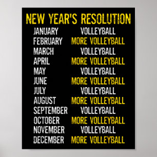 Lustige Volleyball-Witze Frohes Neues Jahr Neujahr Poster
