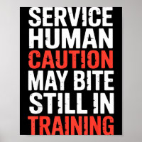 Lustige Vorsicht Service Menschenbiss-Training Sti