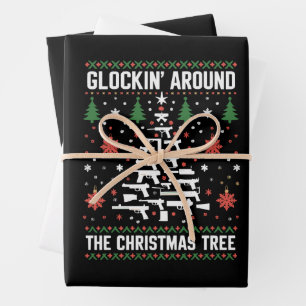 Lustige Waffen Hässliche Weihnachtspullover für Wa Geschenkpapier Set