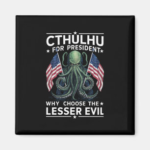 Lustige Wahlen 2024 Cthulhu für Präsident  Magnet