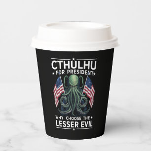Lustige Wahlen 2024 Cthulhu für Präsident Pappbecher