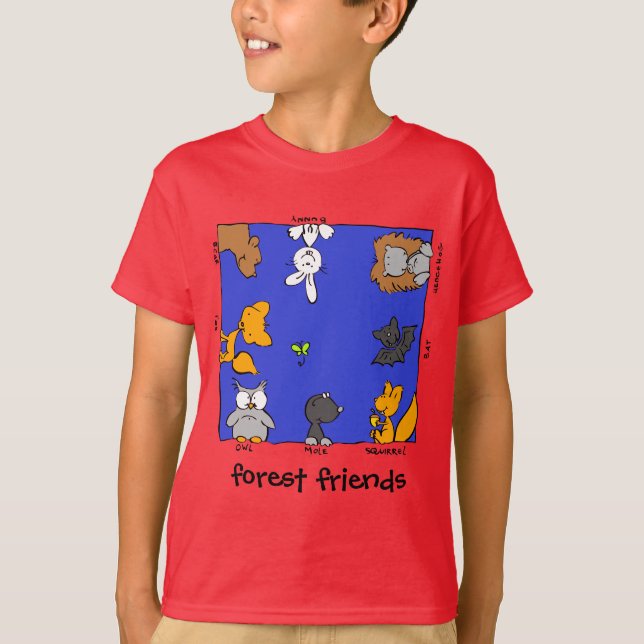 Lustige Waldtiere "Waldfreunde " T-Shirt (Vorderseite)