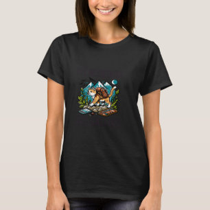 Lustige Wandernde Katze Bergliebhaber Wanderer Out T-Shirt