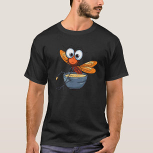Lustige Warnung Libelle mit Hand in Suppentasse er T-Shirt