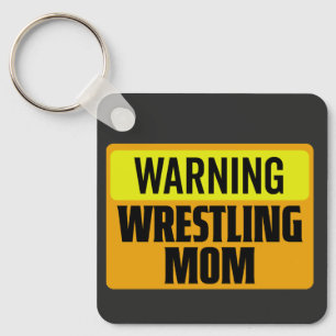 Lustige Warnung Ringer-Mama Sportschild Grafik Schlüsselanhänger