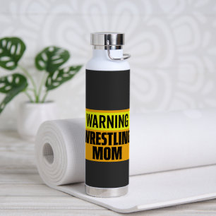 Lustige Warnung Ringer-Mama Sportschild Grafik Trinkflasche