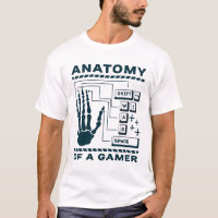 Lustige WASD Anatomie einer Gamer-Skelett-Hand
