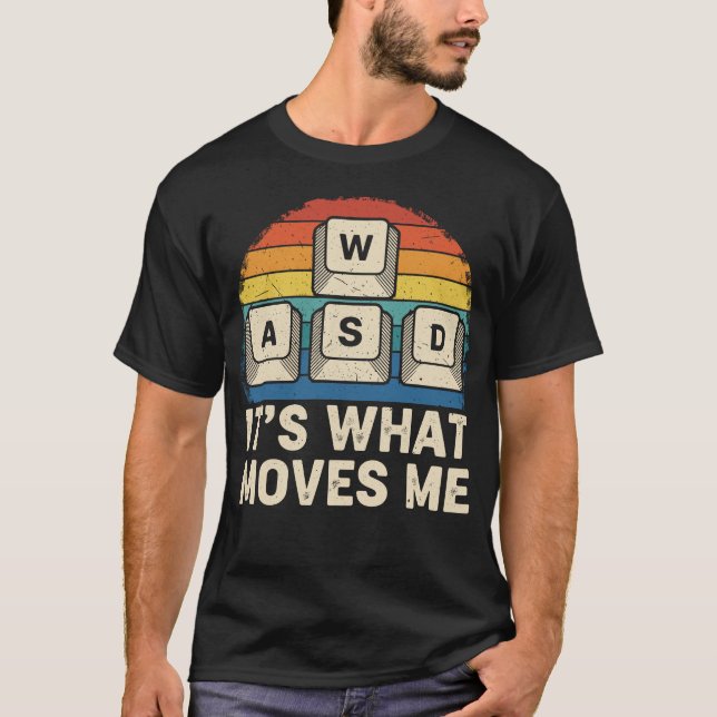 Lustige WASD-Gaming-Tasten Retro-Design für PC-Spi T-Shirt (Vorderseite)
