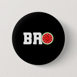 Lustige Wassermelone Bruder Süße Sommerferien Brud Button