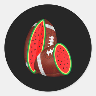 Lustige Wassermelone Fußball Ball tropische Melone Runder Aufkleber