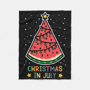 Lustige Wassermelonen-Weihnachten im Juli Frauen M Fleecedecke