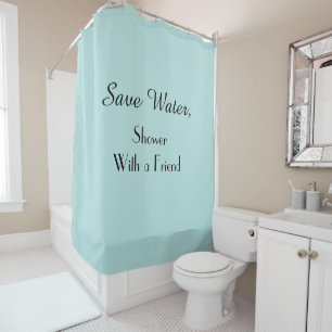 Lustige Wasserspar-Dusche mit Freund Robin-Ei-Blau Duschvorhang