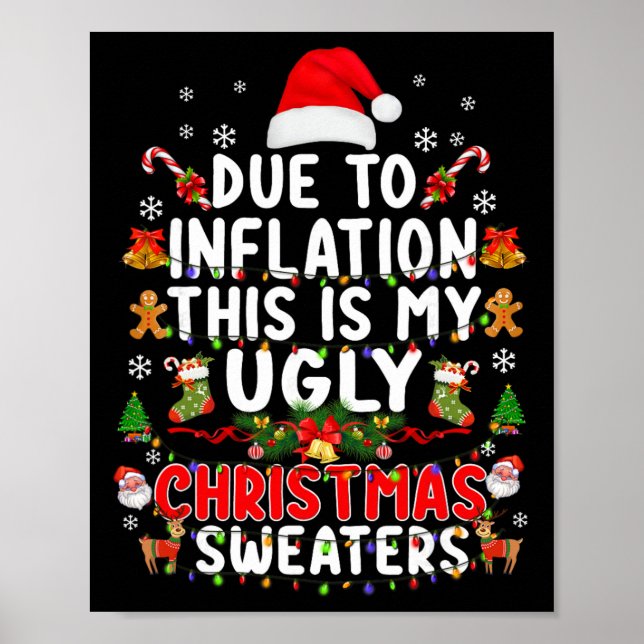 Lustige wegen Inflation hässliche Weihnachtspullov Poster (Vorne)