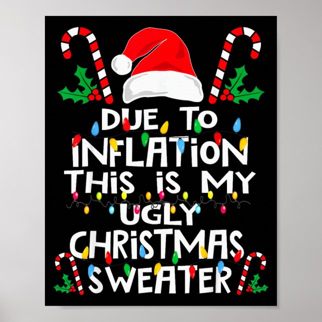 Lustige wegen Inflation hässliche Weihnachtspullov Poster (Vorne)