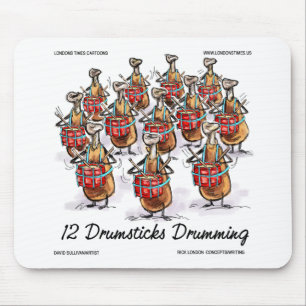 Lustige Weihnachten 12 Trommelschlägel trommelnde Mousepad