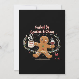 Lustige Weihnachten   Angetrieben von Keksen und c Dankeskarte