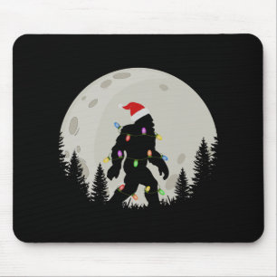Lustige Weihnachten Bigfoot Santa Hut Mond Sasquat Mousepad