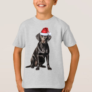 Lustige Weihnachten für Kinder, die schwarze Labra T-Shirt