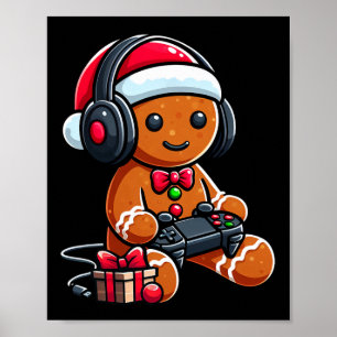 Lustige Weihnachten Gamer Lebkuchen Weihnachten Ga Poster