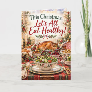 Lustige Weihnachten Gesund Essen Morgen Feiertags Karte