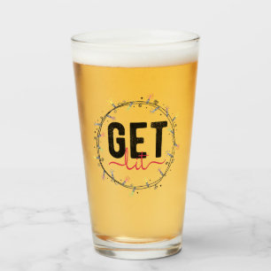 Lustige Weihnachten Get Lit Glas