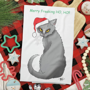 Lustige Weihnachten Grumpy Cat Geschirrtuch