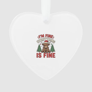 Lustige Weihnachten Highland-Kuh Mir geht's gut Al Ornament