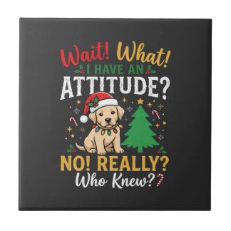 Lustige Weihnachten Hund Haltung Urlaub Fliese