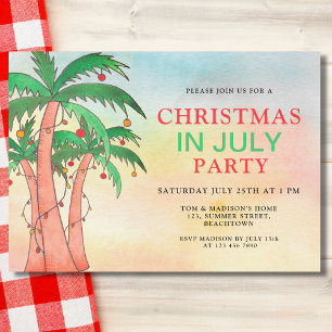 Lustige Weihnachten im Juli-Party Einladung