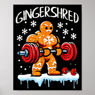Lustige Weihnachten Lebkuchen Gingershred Gym Body Poster