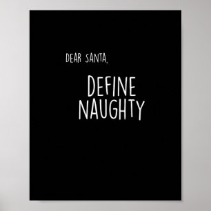 Lustige Weihnachten Unartige Nice Santa-Checkliste Poster