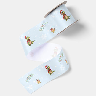 Lustige Weihnachten Wasserfarbe Dinosaurier Weihna Satinband