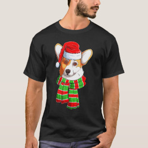 Lustige Weihnachten Xmas Corgi Hund Santa Hut Scha T-Shirt
