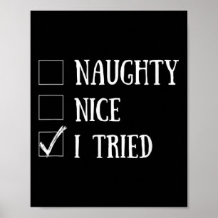 Lustige Weihnachten Xmas Unartig Nett Liste Ich Ha Poster
