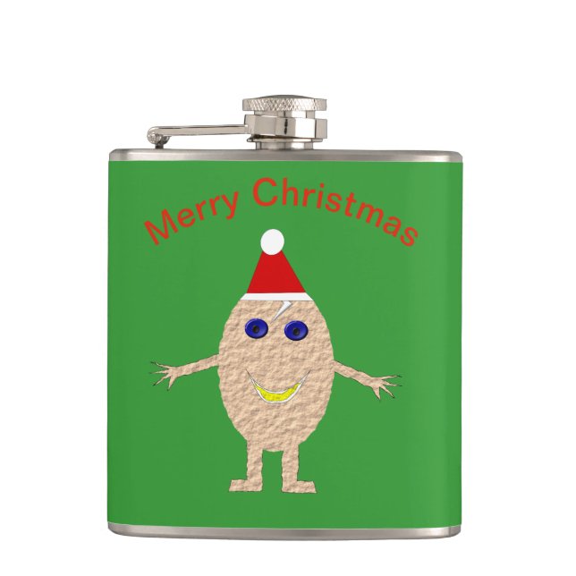 Lustige Weihnachts-Ei-Flasche Flachmann (Vorderseite)