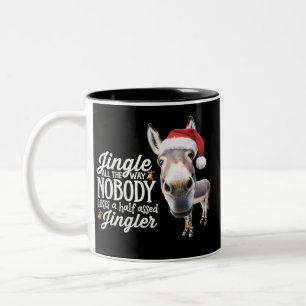Lustige Weihnachts-Esel-Liebhaber-Bauernhof-Feiert Zweifarbige Tasse