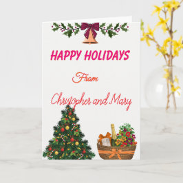 Lustige Weihnachts-Feiertags-Flat-Feiertagskarte Karte