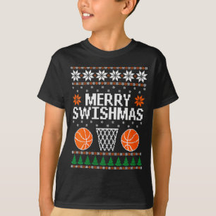 Lustige Weihnachts-Frauen Swishmas Xmas Basketball T-Shirt