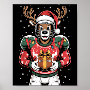 Lustige Weihnachts-Fußball-Rentiere  Poster