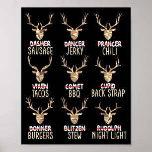 Lustige Weihnachts-Hirschjagd Jäger Alle von Santa Poster