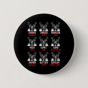 Lustige Weihnachts-Hirschjäger-Santas-Rentiere Män Button