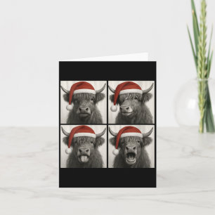 Lustige Weihnachts-Hochlandkuh-Santa-Fotobooth für Karte