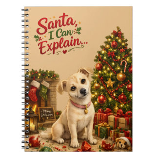 Lustige Weihnachts-Hund-Illustration Notizblock