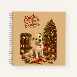 Lustige Weihnachts-Hund-Illustration Notizbuch