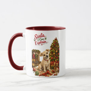Lustige Weihnachts-Hund-Illustration Tasse