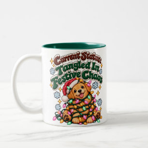 Lustige Weihnachts-Hund-Lichter Sarkastischer Wint Zweifarbige Tasse