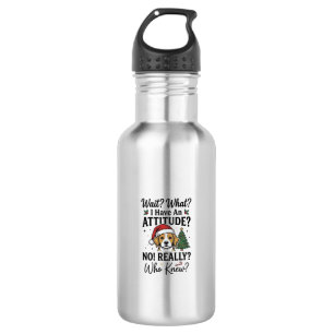 Lustige Weihnachts-Hunde-Einstellung Vintage-Gravu Edelstahlflasche